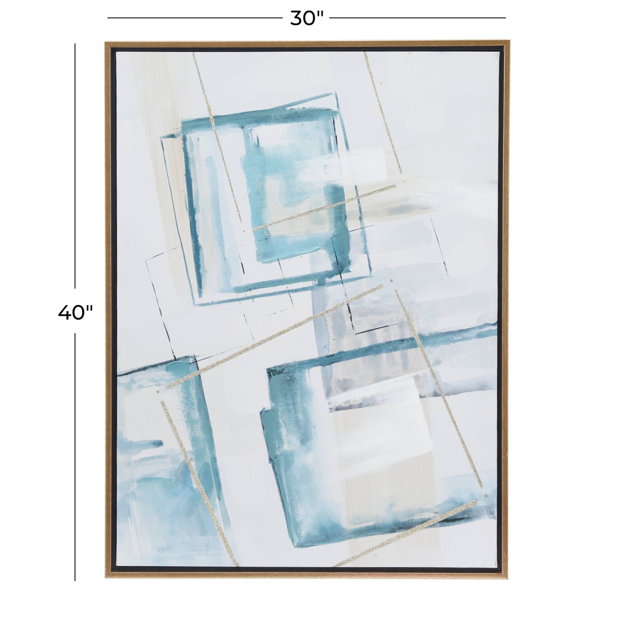 White Wood Modern Framed Wall Art 39" x 30" x 1"